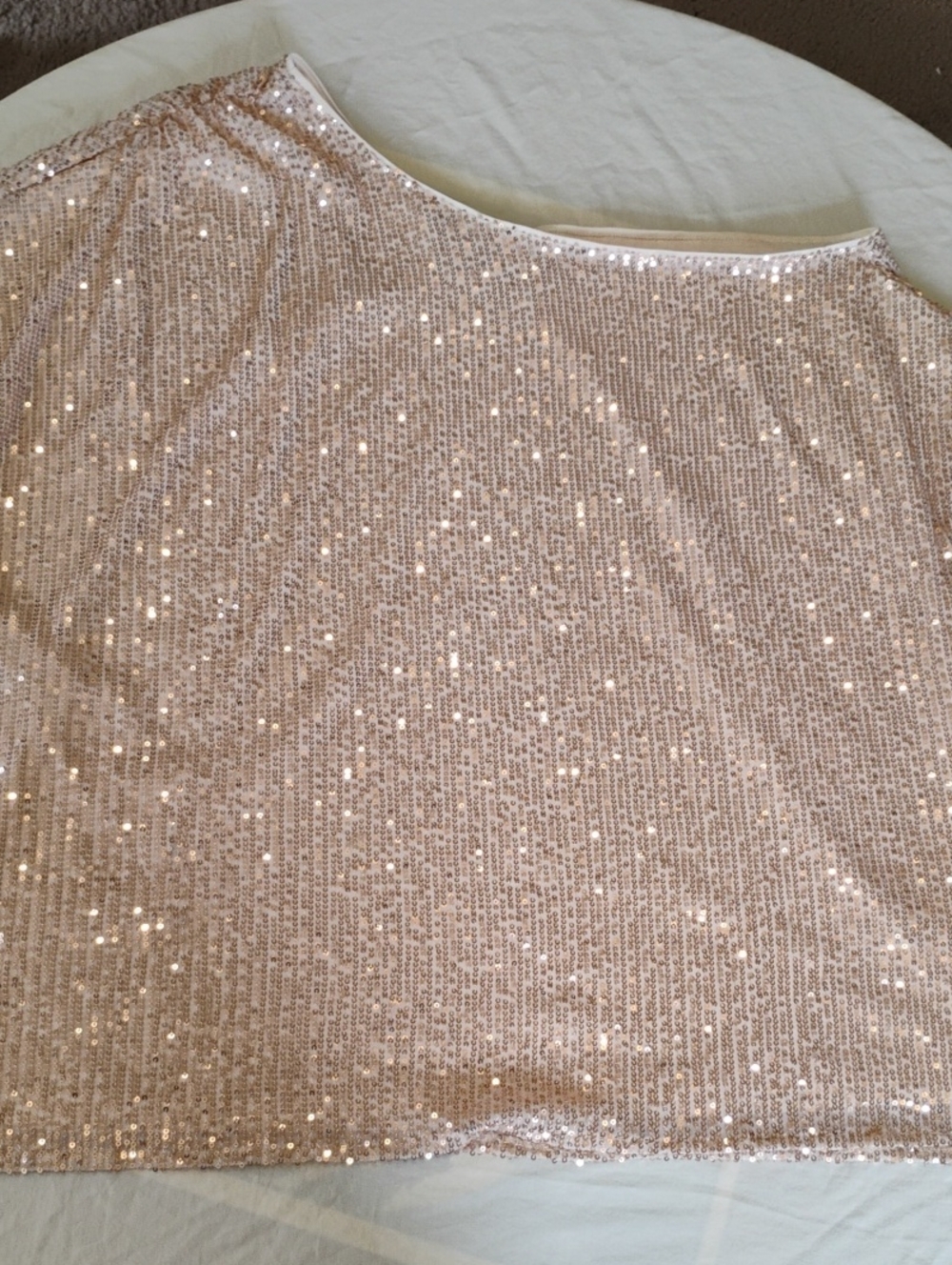 torrid Rose Gold Sequin Sleeveless Top Asymmetrical Sz 2X
